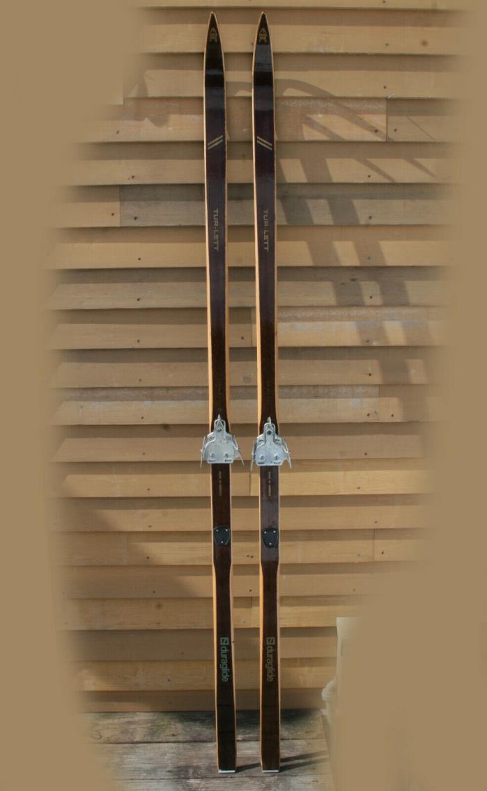 Vintage TOPPEN Tur-Lett Wooden Skis / Made In NORWAY Jarvinen 75mm NN Bindings