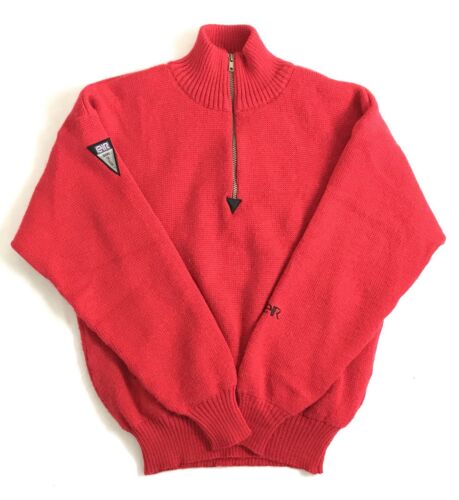 Vintage EIR SPORTS Sun Valley red wool SKI snow pullover sweater Size ML