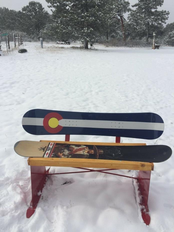 SNOW BOARD BENCH , CUSTOM MADE ONE OF A KIND, STURDY- ski lift chairs
