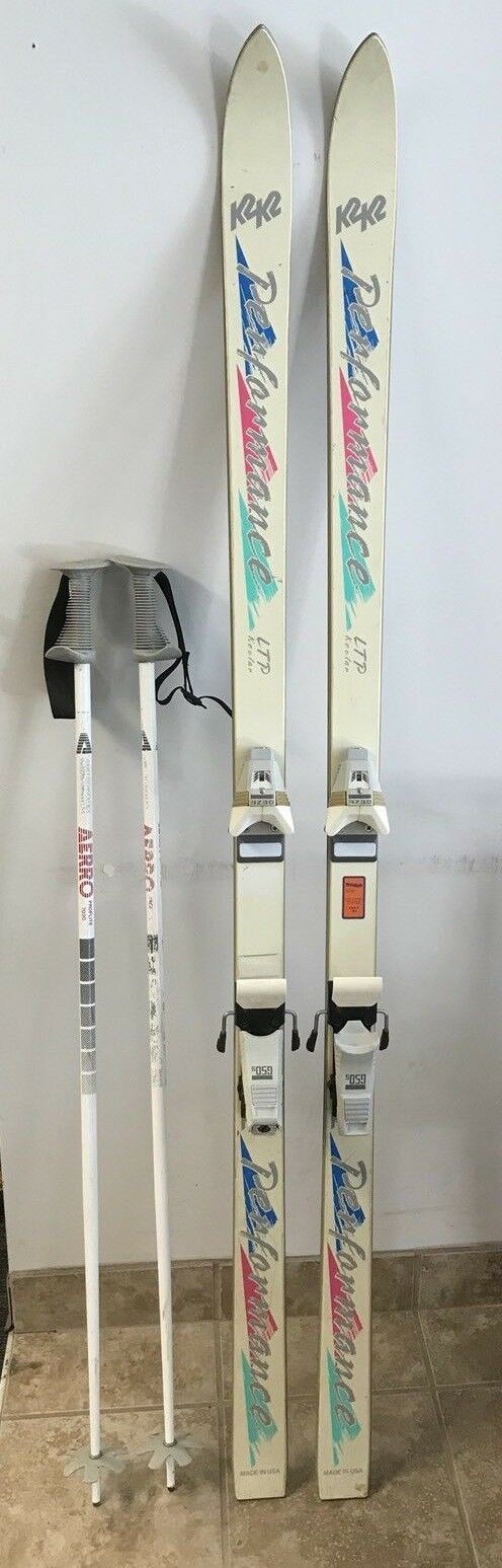 Vintage Snow Skis K2K2 Performance LTP Skis with Aerro Proflite Ski Poles