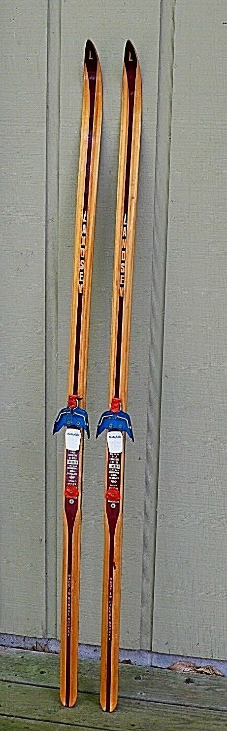 Vintage Hickory LANDSEM Cross Country Skis MADE IN RINDAL NORWAY 75 