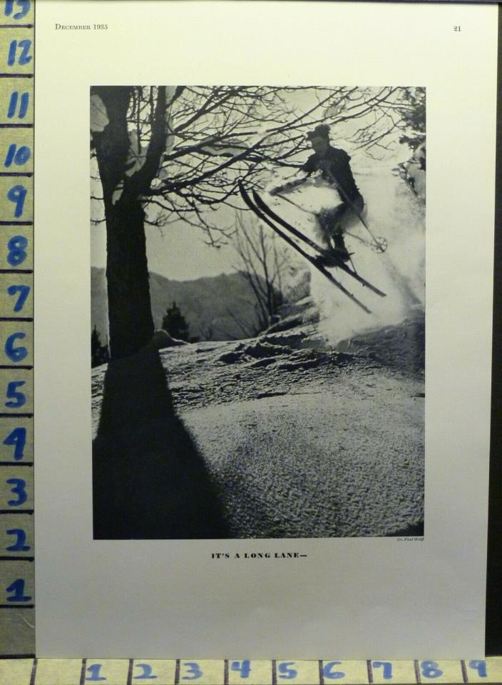 1935 PAUL WOLF WINTER SNOW DOWNHILL SKI JUMP SPORT OUTDOOR PHOTO   J77