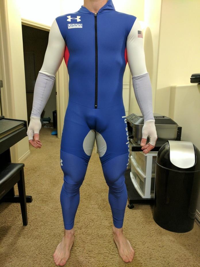 FULL BODY Rubber Speedskating suit TEAM USA Under Armour speedsuit hooded USANA