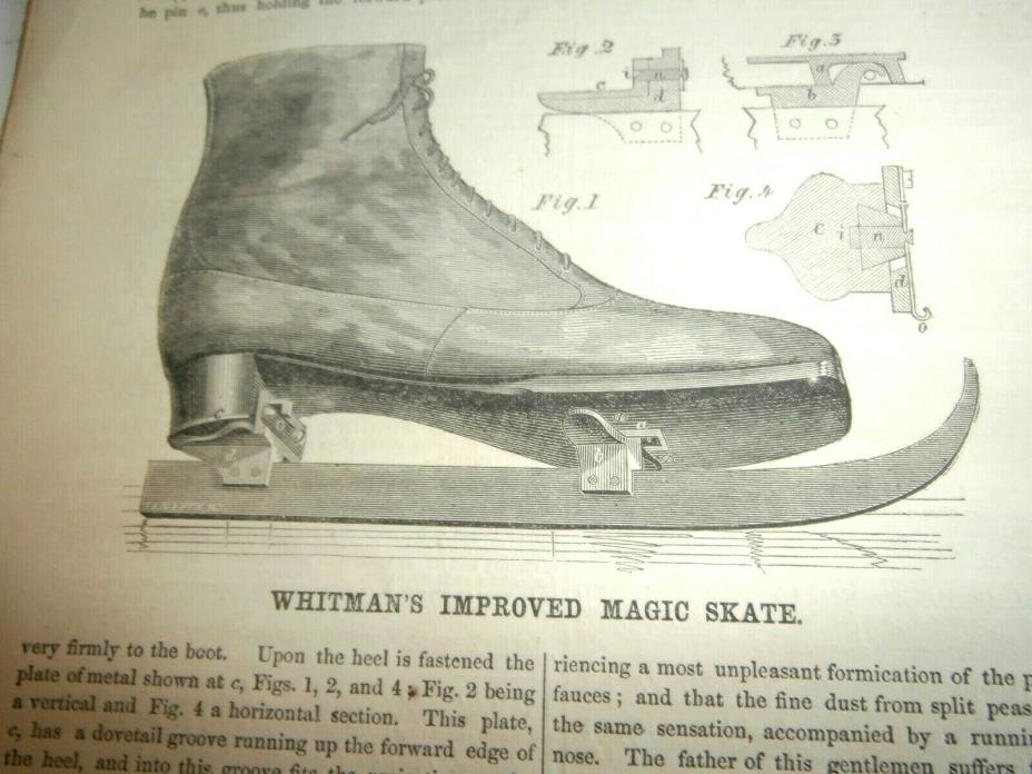 1860 T S WHITMAN IMPROVED MAGIC ICE SKATES