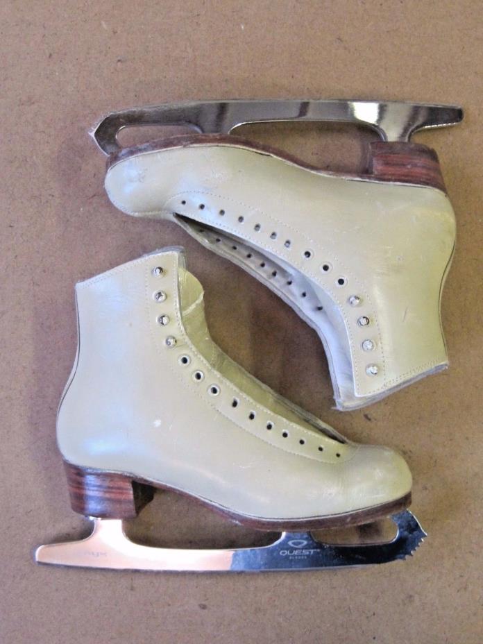 Riedell Womens Figure Skates Size 6 Red Wing Vintage Onyx Blades 0313