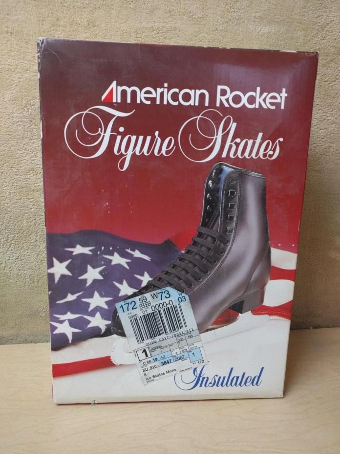 American Rocket~Insulated~Figure Skates~Mens~Vinyl~Black~8~Sealed~NEW~552