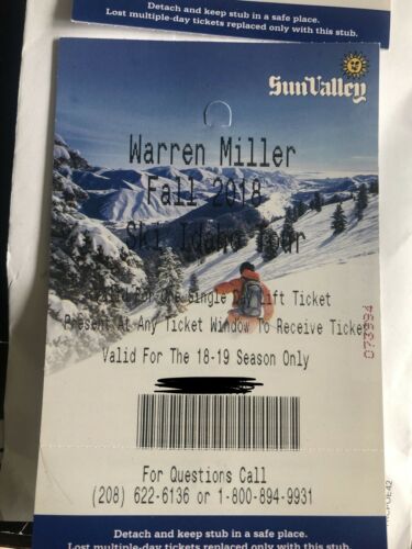 2 Sun Valley Full Day Lift Tickets- Good for any day rest of season!
