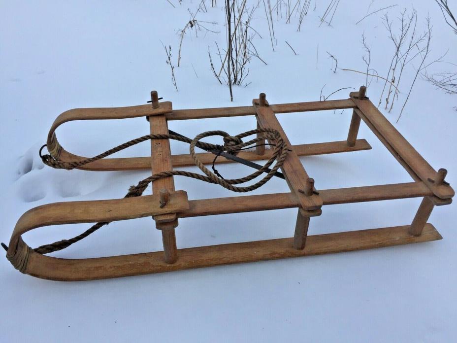 Vintage wooden folding trappers/ ice fishing sled