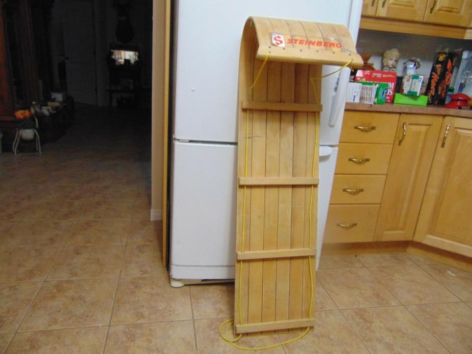 vintage wooden snow toboggan slep  48