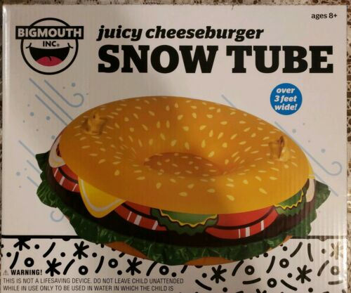 Big Mouth Toys, Juicy Cheeseburger Snow Tube, Over 3 feet Wide