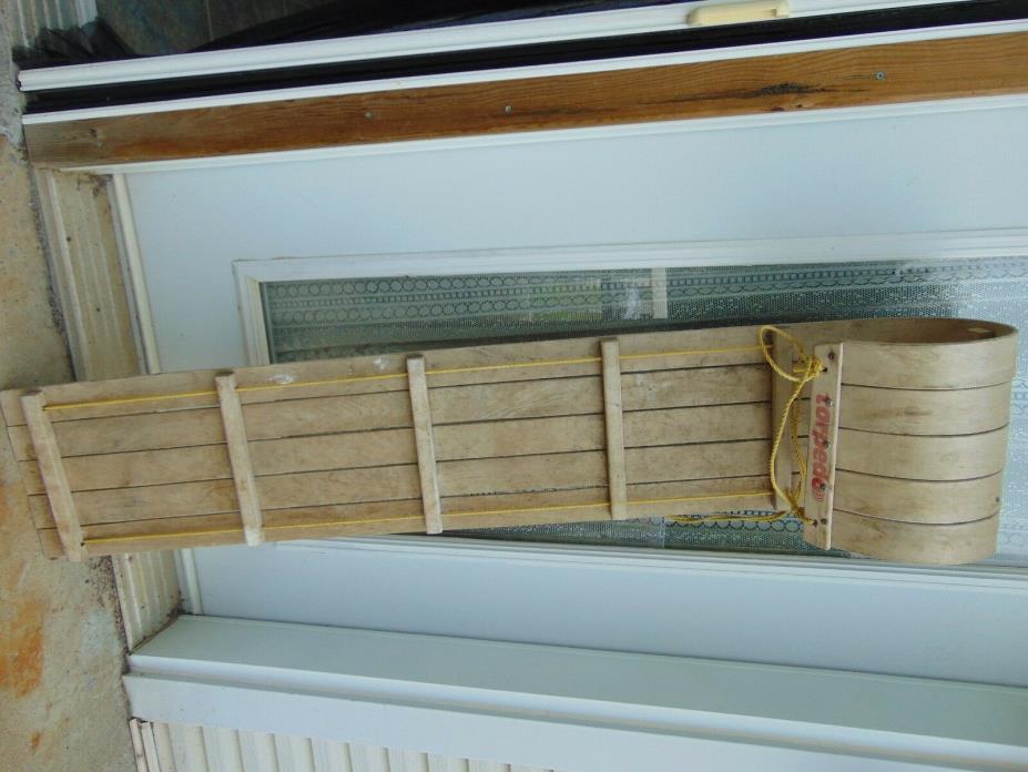 vintage wooden snow toboggan slep  58