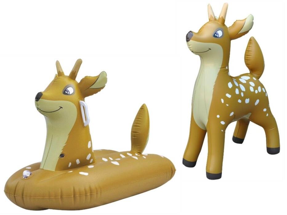 Inflatable Deer Snow Water Sled Sleigh Tube Boat kids toddlers & Deer Animal Toy
