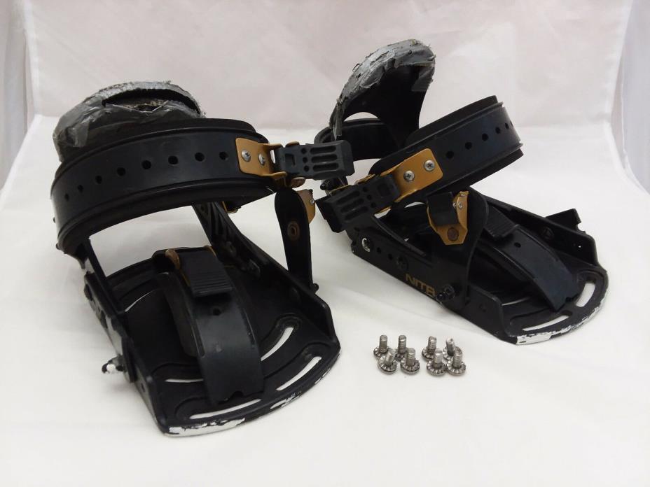 Nitro Black and Gold Snowboard Bindings for Parts or Repair