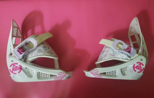 K2 Lil Kat Youth Girls Snowboard Bindings adjustable size 11-1 or size XS