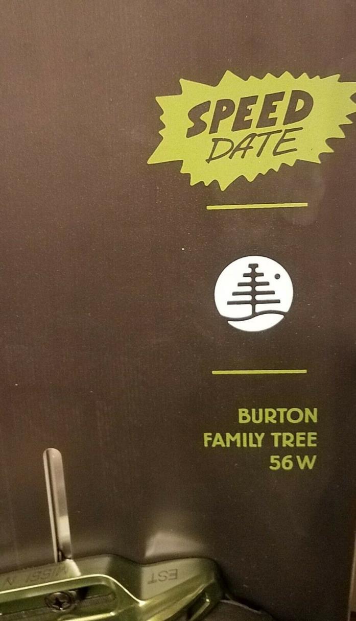 Burton Family Tree Speed Date 56W Snowboard PACKAGE W/ Mission EST Bindings
