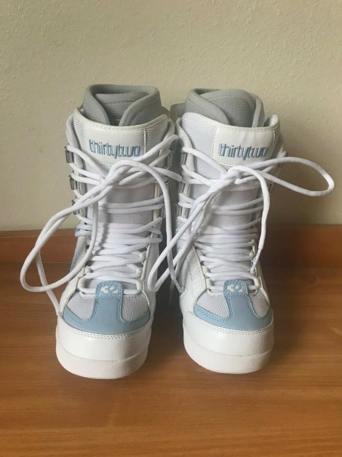 THIRTY TWO PRION Women's Snowboard Boots Size US 6-EURO  36.5 UK 3.5 WHITE -BLUE