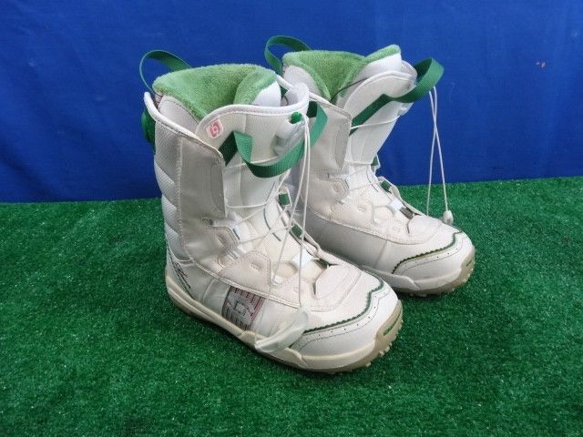 Salomon Sz 7.5 DAWN Snowboard Boots Womens Autofit Pink White Green