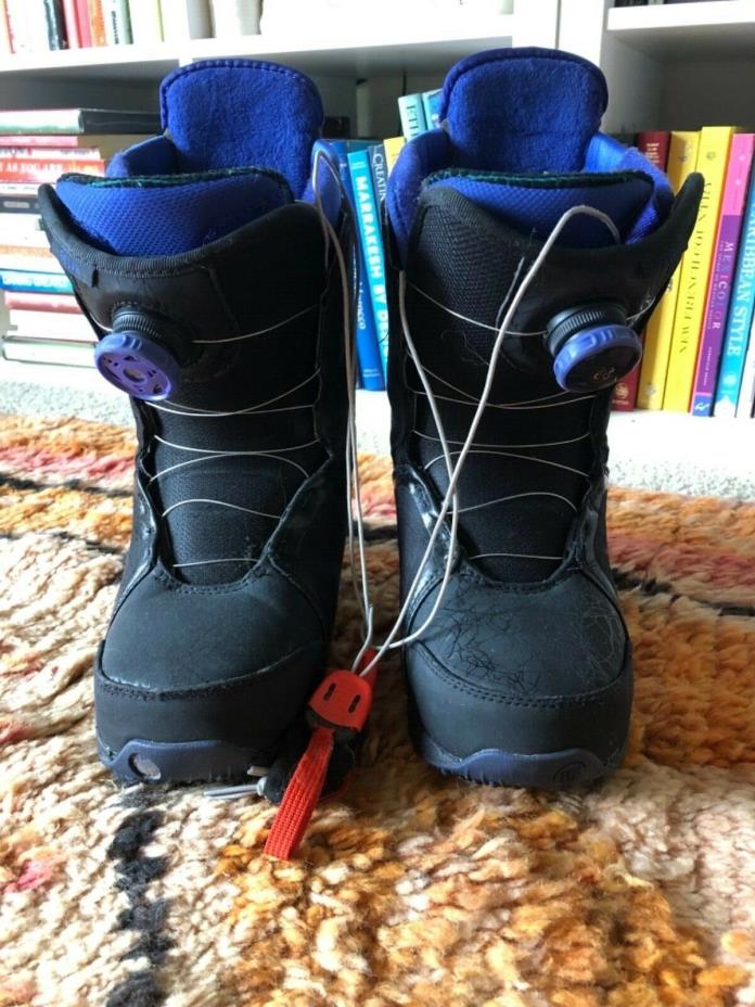 Burton Women's Felix Boa Snowboard Boot size 8 Black Purple
