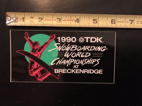 Vintage RARE 1990 Snowboard World Champs Breckenridge Sticker