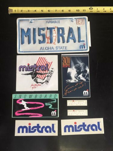 Lot Of Vintage Mistral Snowboard Stickers