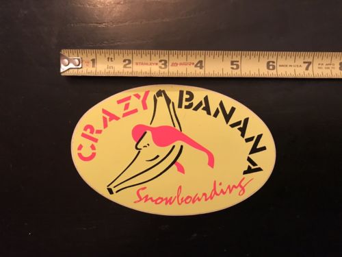 Vintage Crazy Banana Snowboard Sticker