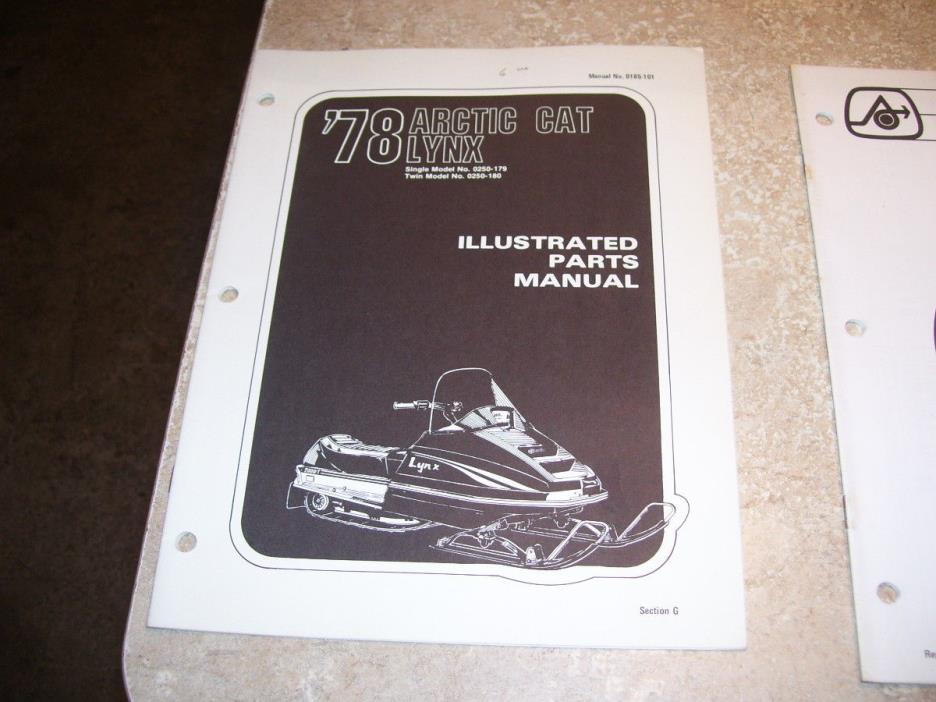 Vintage Arctic Cat Snowmobile 1978 Lynx Illustrated Parts Manual Original