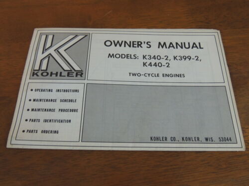 Kohler Engine Owners Manual, 2 Cycle, K340-2, K440-2, K399-2, Snowmobile