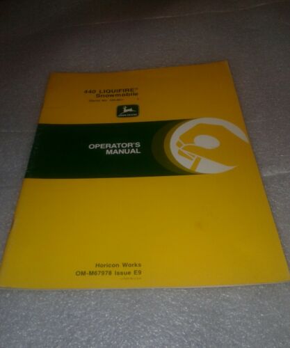 John Deere 440 liquifire snowmobile operators manual OMM67978