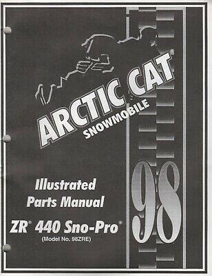 1998 ARCTIC CAT SNOWMOBILE ZR 440 SNO-PRO PARTS MANUAL P/N 2255-893 (549)