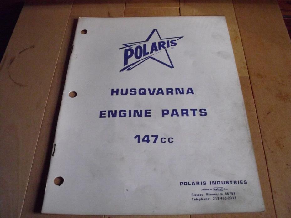 Vintage Snowmobile Polaris Husqvarna 147cc Engine Parts Breakdown Manual Used