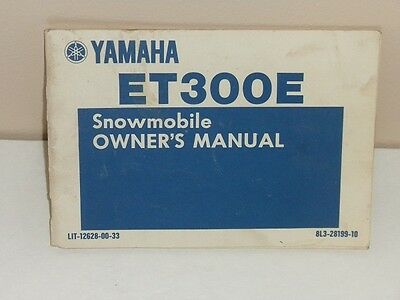 Yamaha ET300E Snowmobile owners manual
