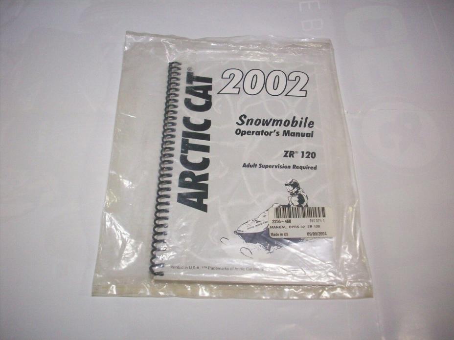 2256-468 Operators Manual for Arctic Cat Snowmobile 2002 ZR 120