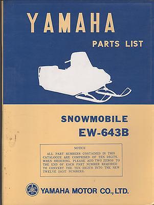 1973 YAMAHA SNOWMOBILE EW-643B PARTS MANUAL (797)