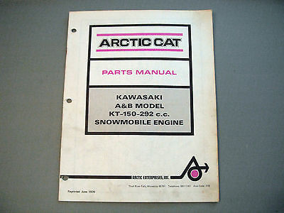 Vintage Arctic Cat / Kawasaki Engine Parts Manual KT-150-292cc A & B Models P.P.