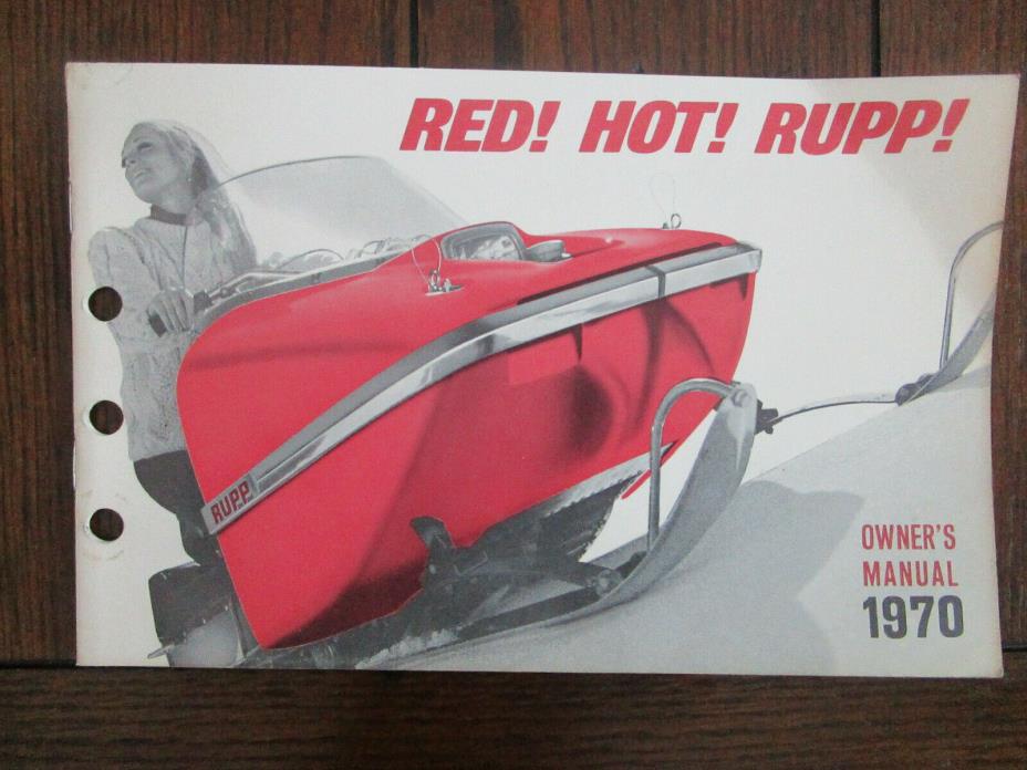 Vintage 1970 Red Hot Rupp Snowmobile Owners Manual