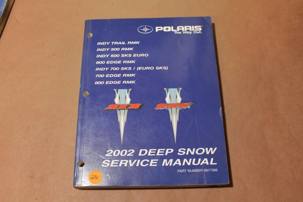 2002 POLARIS SNOWMOBILE DEEP SNOW, SKS & RMK SERVICE MANUAL 9917366