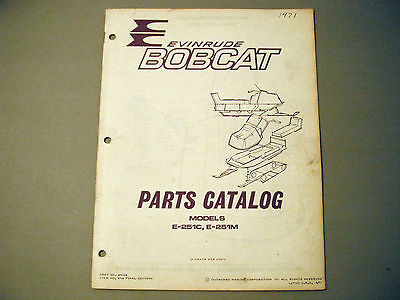 1971 Vintage Evinrude Bobcat Parts Manual