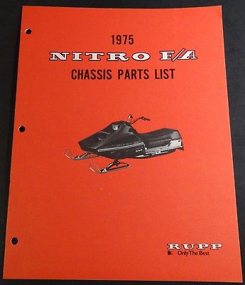 1975 RUPP NITRO F/A SNOWMOBILE CHASSIS PARTS MANUAL NEW P/N 37620  (452)