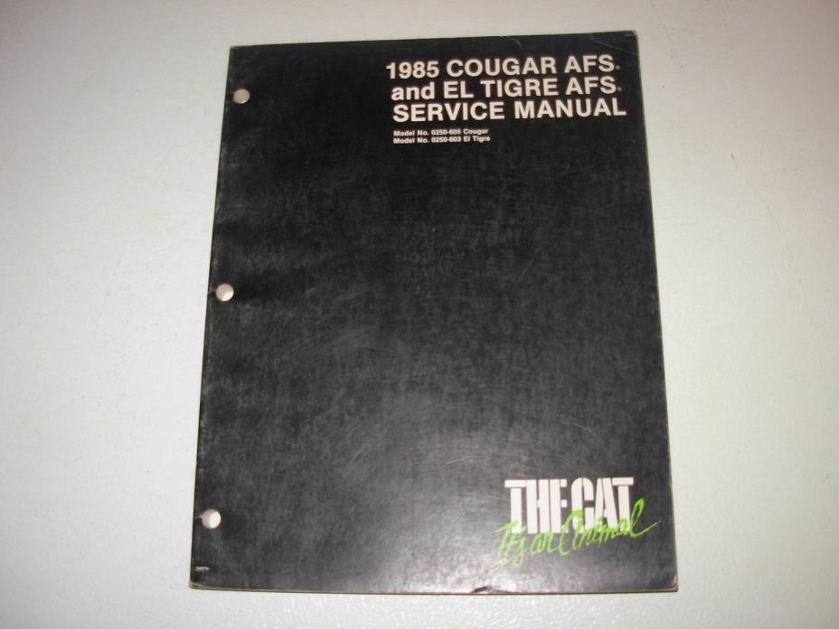 1985 Arctic Cat Cougar AFS , El Tigre AFS Snowmobile Service Manual