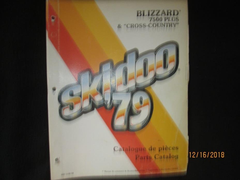 1979 Ski-Doo Blizzard 7500 Plus & Cross Country Snowmobile Parts Catalog Manual