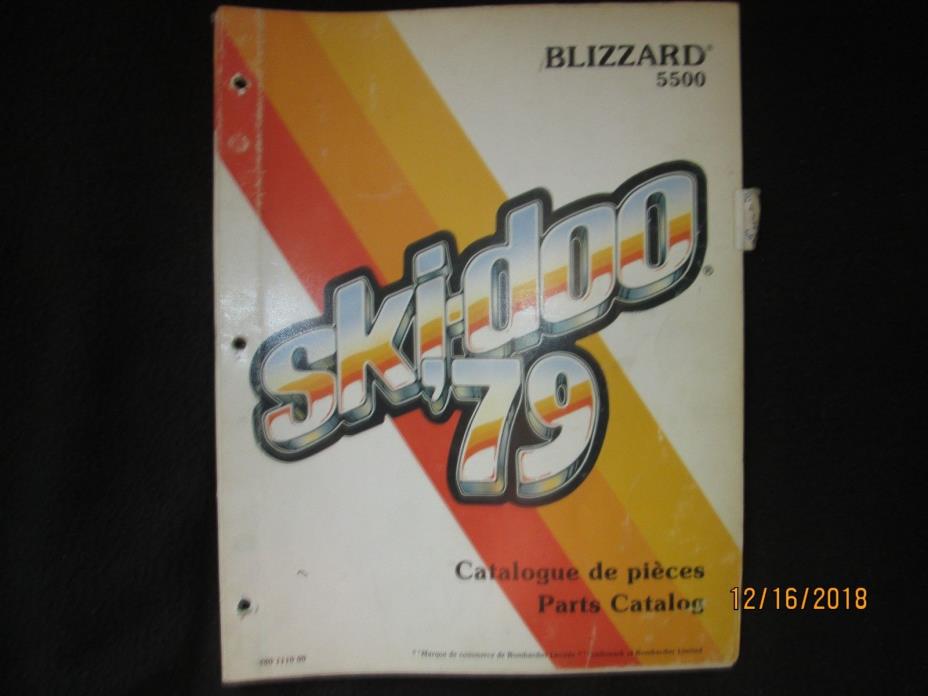 1979 Ski-Doo Blizzard 5500 Snowmobile Parts Catalog Book Manual Factory Original