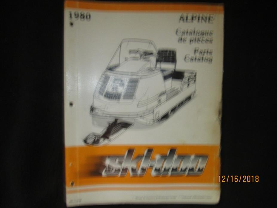 1980 Ski-Doo Alpine Snowmobile Parts Catalog Book Manual Factory Original OEM