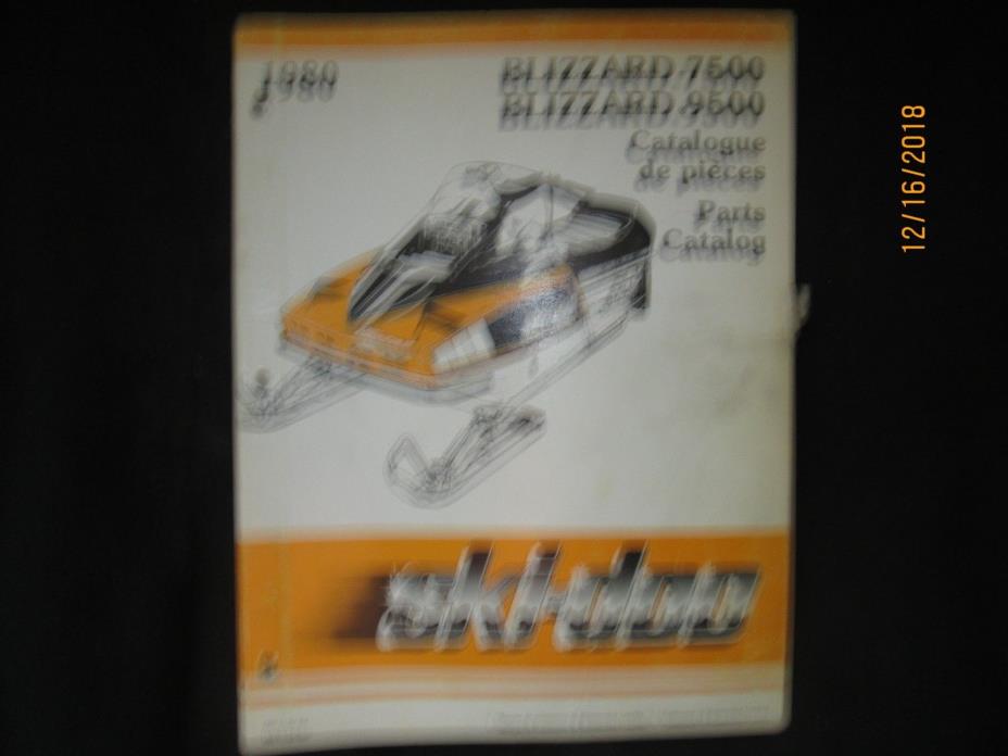 1980 Ski-Doo Blizzard 7500 & 9500 Snowmobile Parts Catalog Book Manual Original