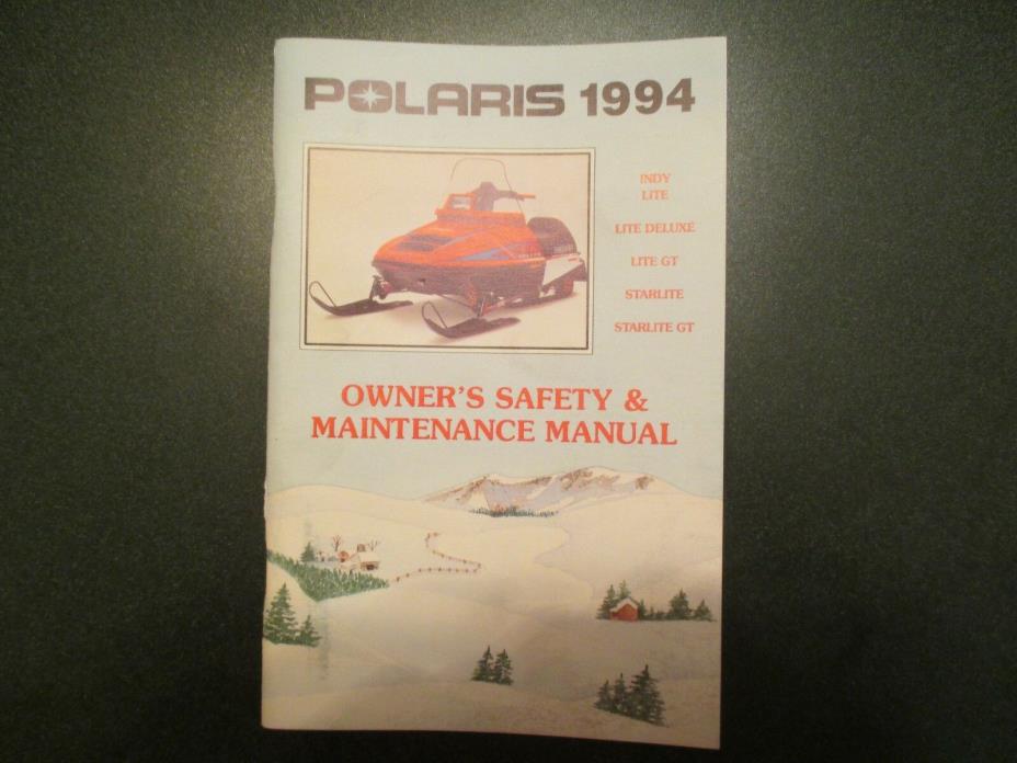 Polaris 1994 owners Safety and Maintenance Manual Snowmobile
