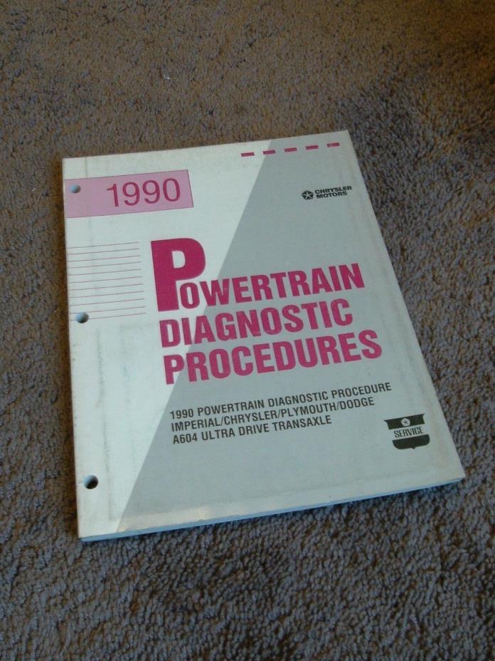 1990 Diagnostic Procedure A604 Transaxle Service Manual Chrysler Plymouth Dodge