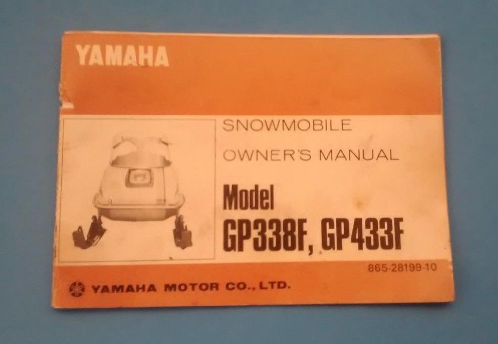 VINTAGE YAMAHA SNOWMOBILE OWNER'S MANUAL MODEL GP338F GP433F 865-28199-10