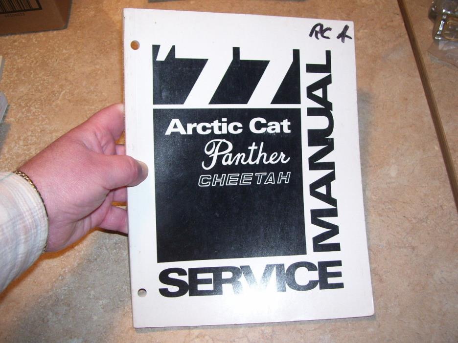 Vintage Arctic Cat Snowmobile 1977 Panther-Cheetah Service Manual Original
