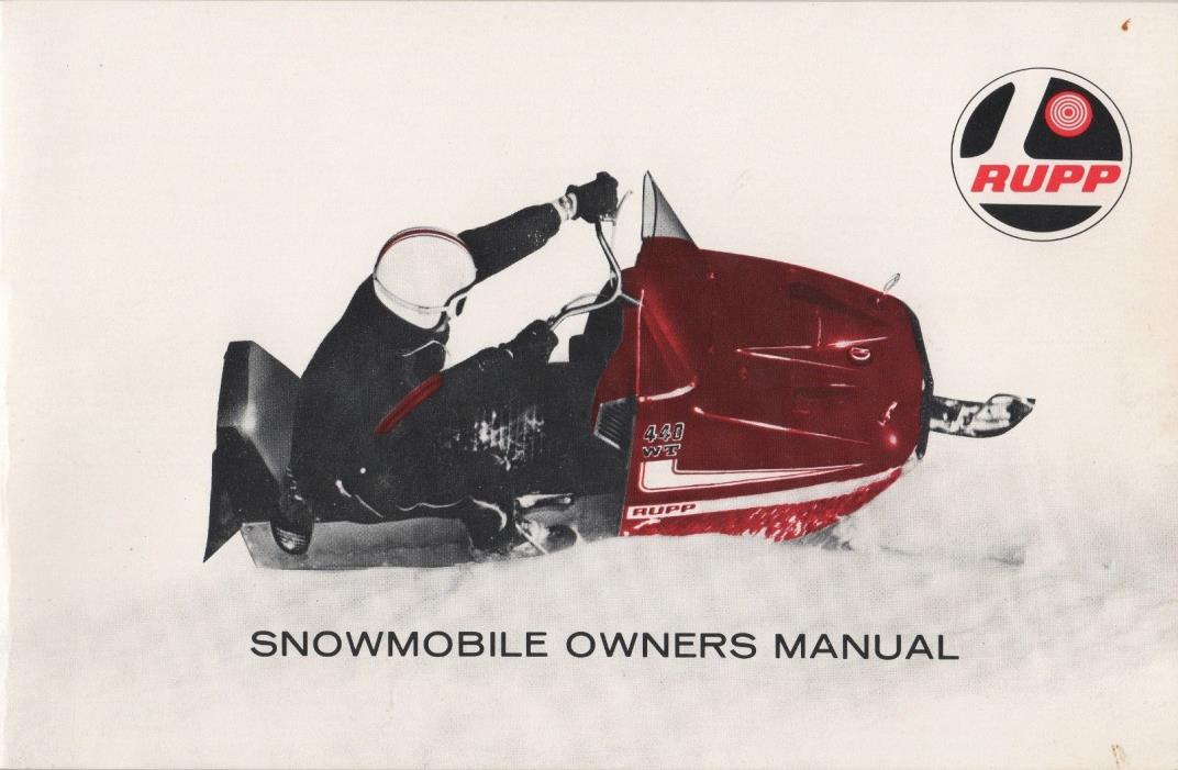 1971 RUPP  SNOWMOBILE OWNERS MANUAL P/N 16620 (648)
