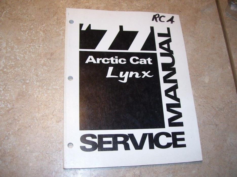 Vintage Arctic Cat Snowmobile 1977 Lynx Service Manual Original