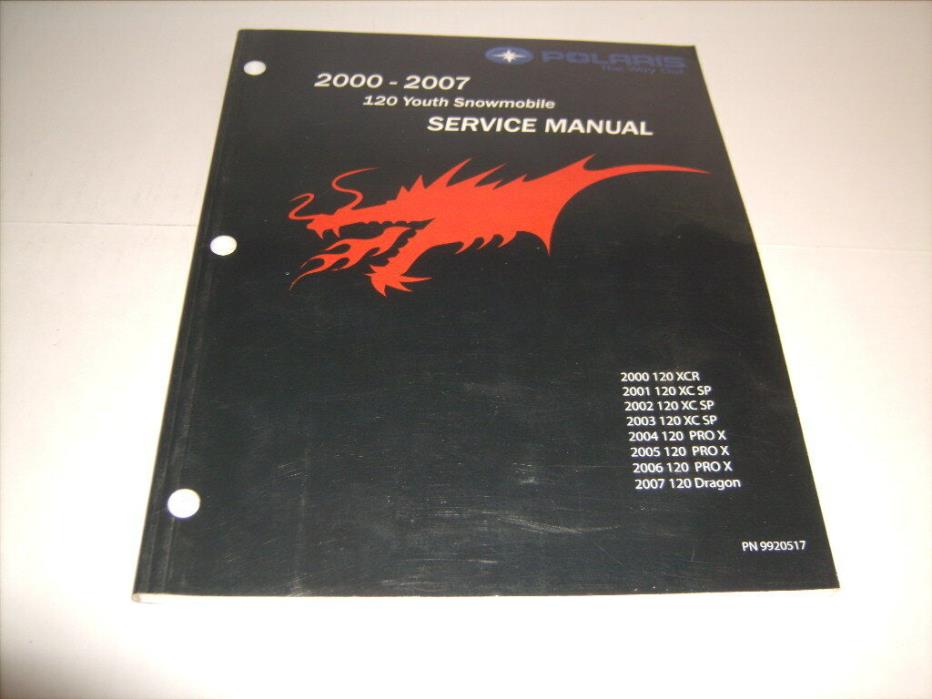 2000-2007 POLARIS 120 YOUTH SERVICE MANUAL BOOK and CD Great Shape PN 9920517